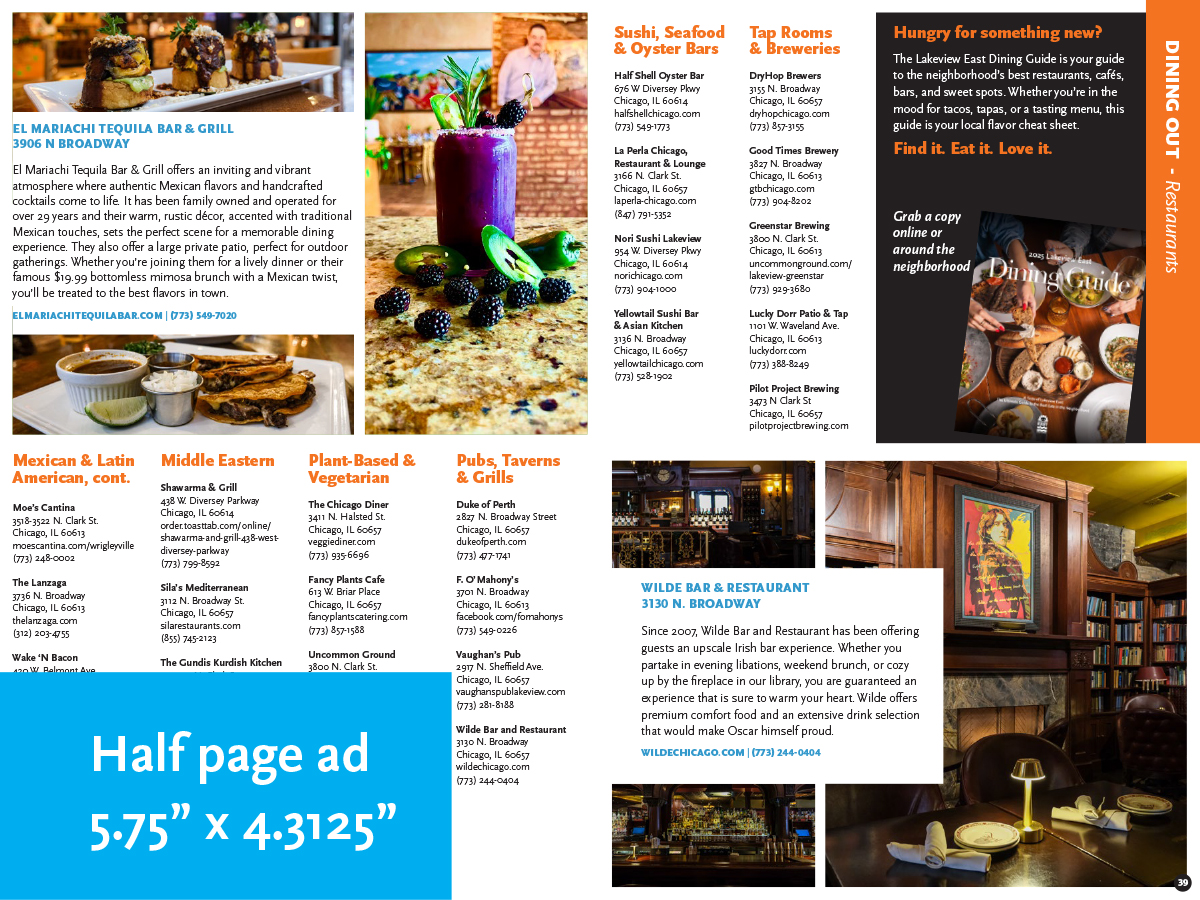 1/2 Page Directory Ad